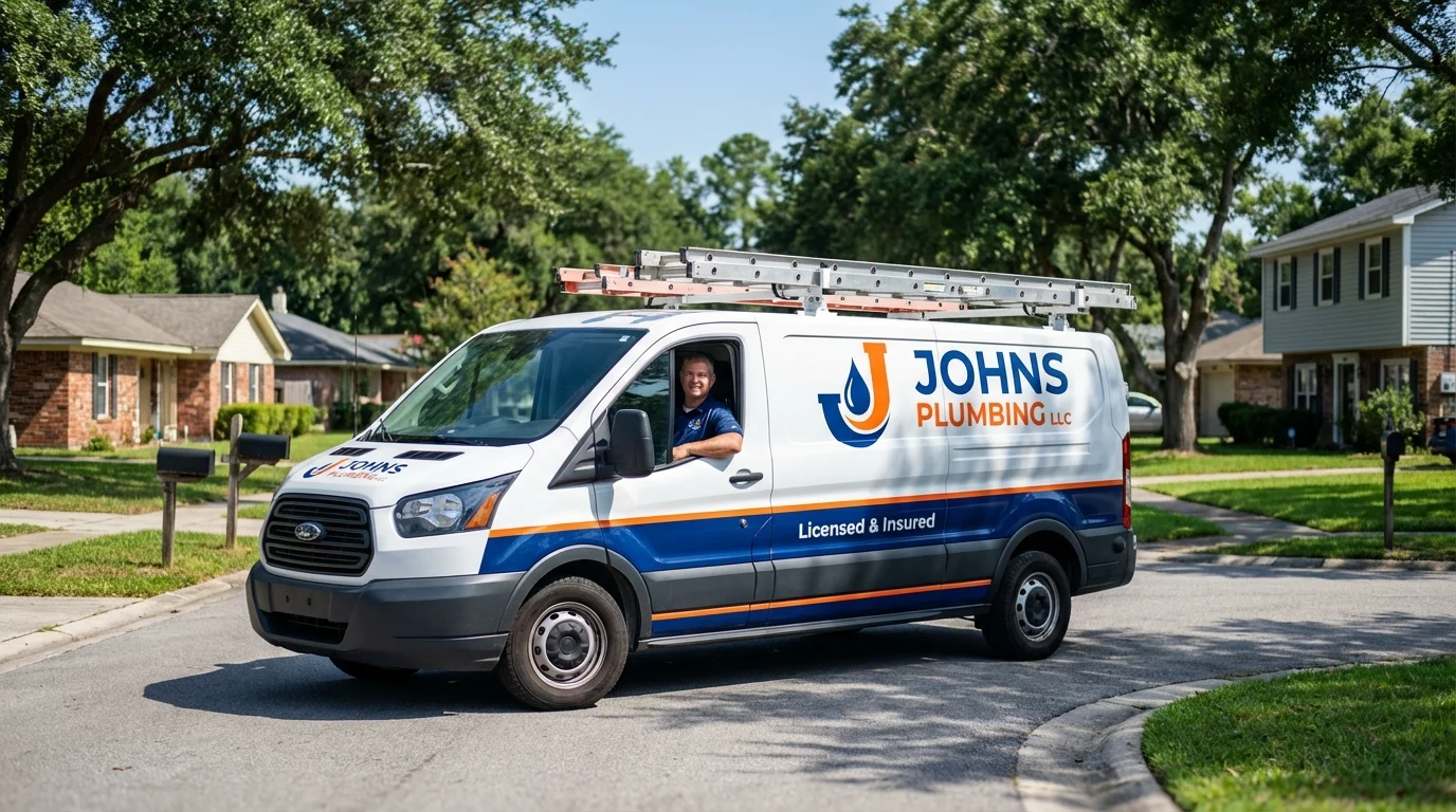Johns Plumbing LLC service van in Redwood Falls, MN