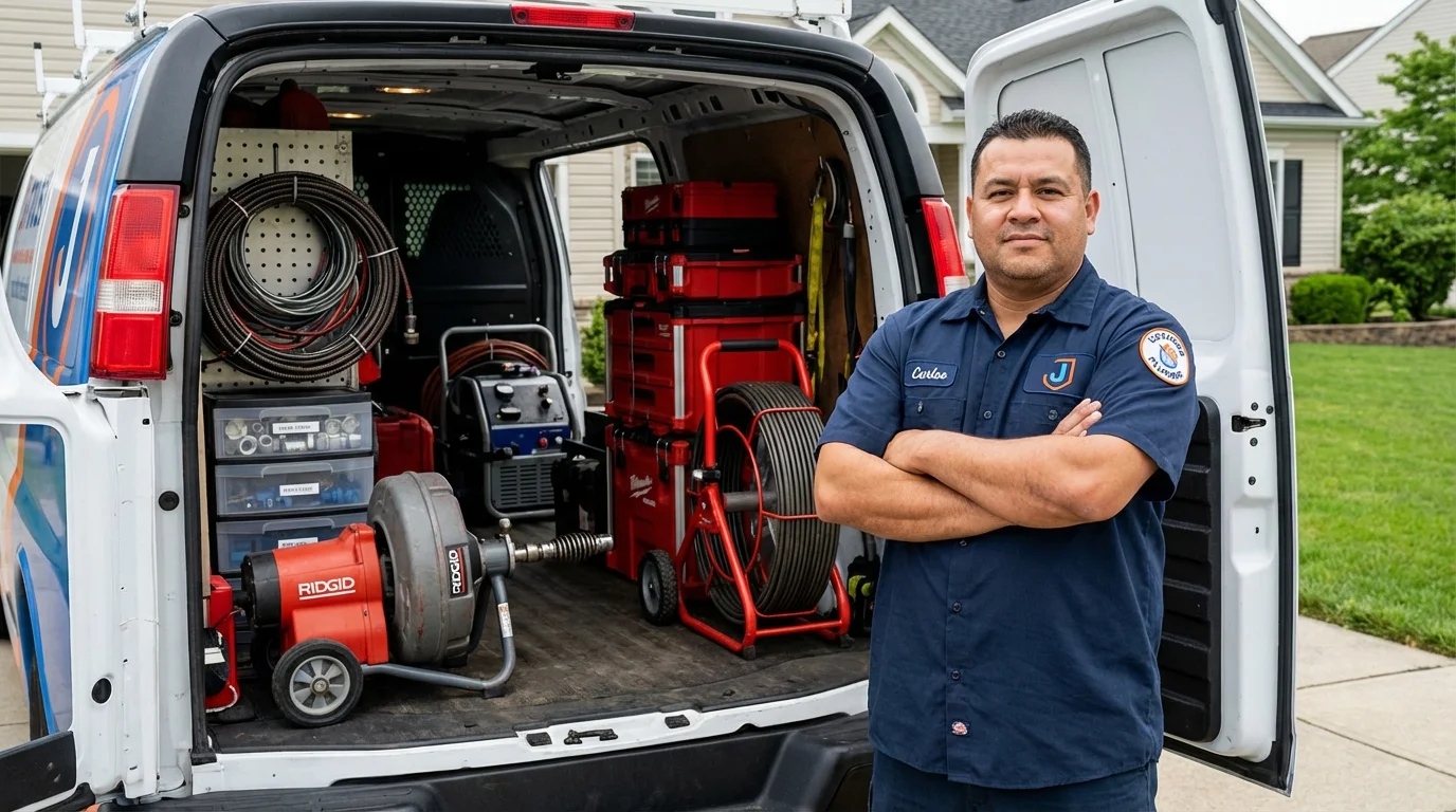 Professional drain cleaning equipment and Johns Plumbing LLC plumber in Redwood Falls