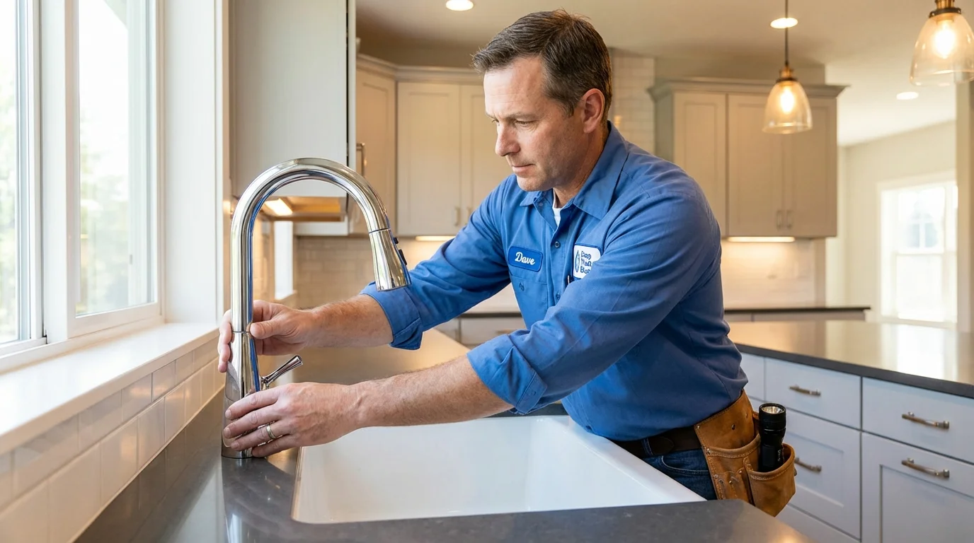 Kitchen faucet installation by Johns Plumbing LLC in Redwood Falls