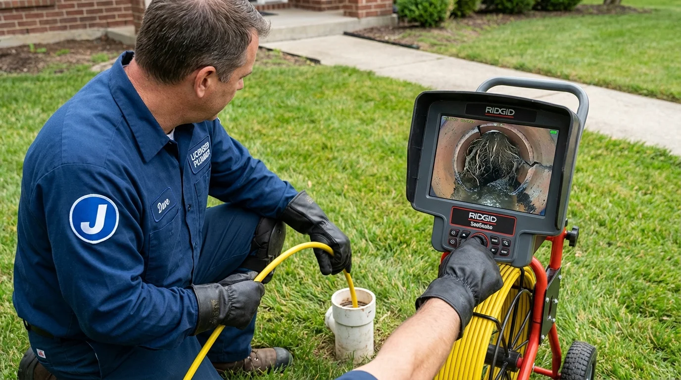 Sewer camera inspection being performed by Johns Plumbing LLC in Redwood Falls
